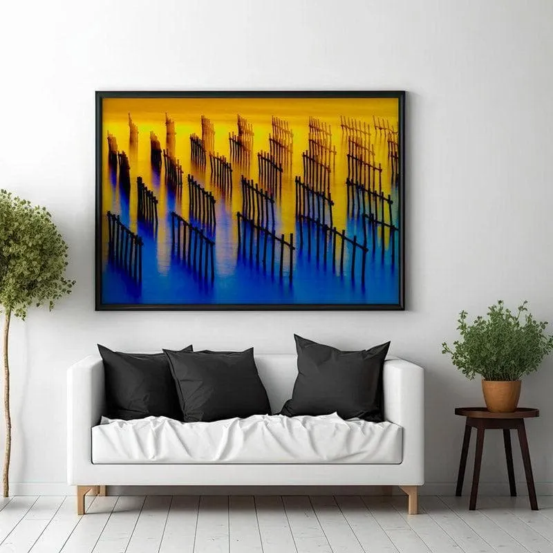 Sunset Glimpse Canvas Wall Painting - Black Frame media 3
