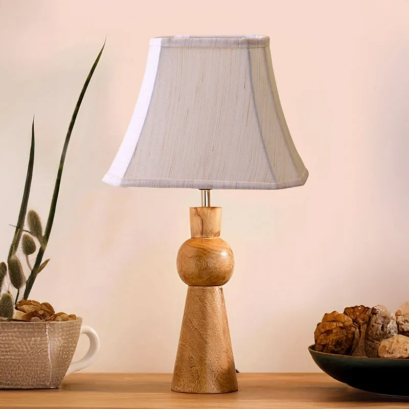 Angler Craft Wooden Table Lamp - White,Brown media 2