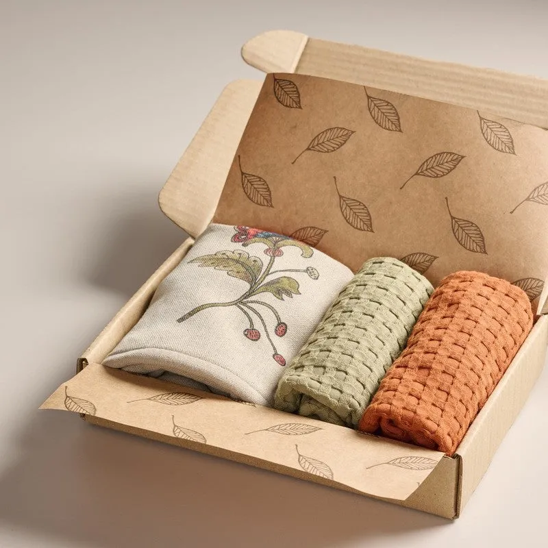 Plushara Bamboo Cotton Hand Towels with Box - Set Of Three media 3
