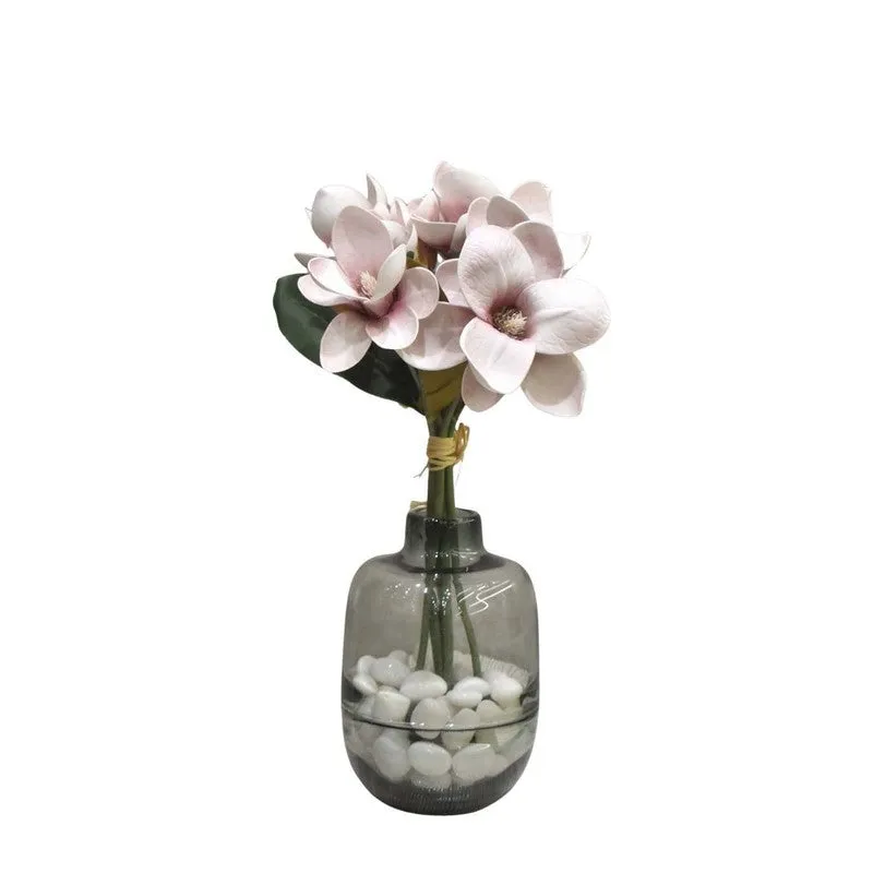 Classic Magnolia Artificial Flower Bunch - Brown media 5