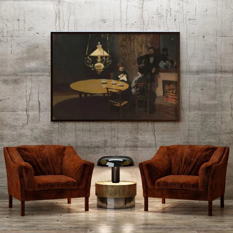 Interior After Dinner By Claude Monet - Black Frame media 4