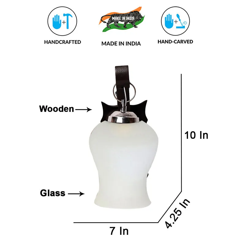 Delphi Glass & Wooden Wall Lamp media 6