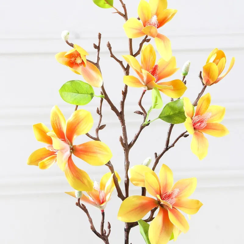 Magnolia Artificial Flower Stem - Yellow media 5