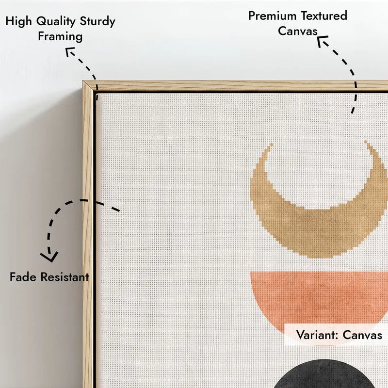 Lunar Balance Canvas Wall Painting With Brown Frame media 7