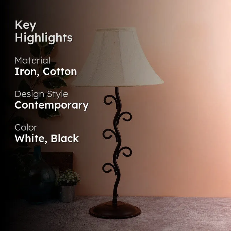 Starique Cotton Table Lamp With Iron Base - White media 2