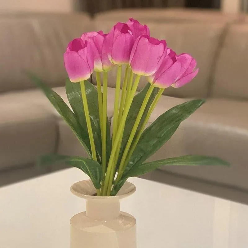 Faux Tulip Flower Bunch - Purple media 4