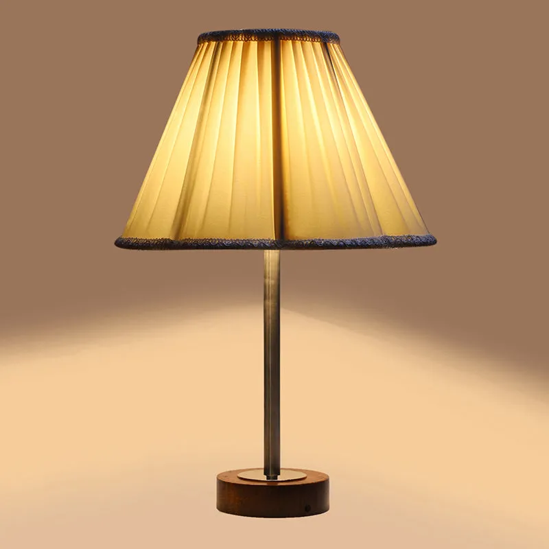 Pleatra Rodin Wooden Table Lamp - White,Silver,Brown media 6