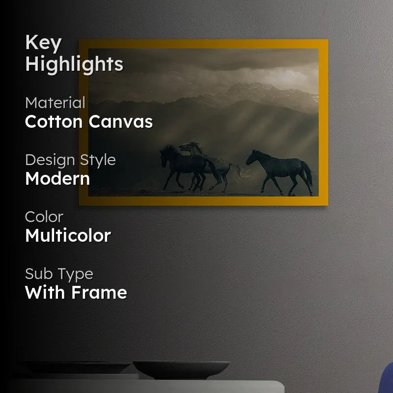 Equine Silhouette Wall Art with Gold Frame media 2