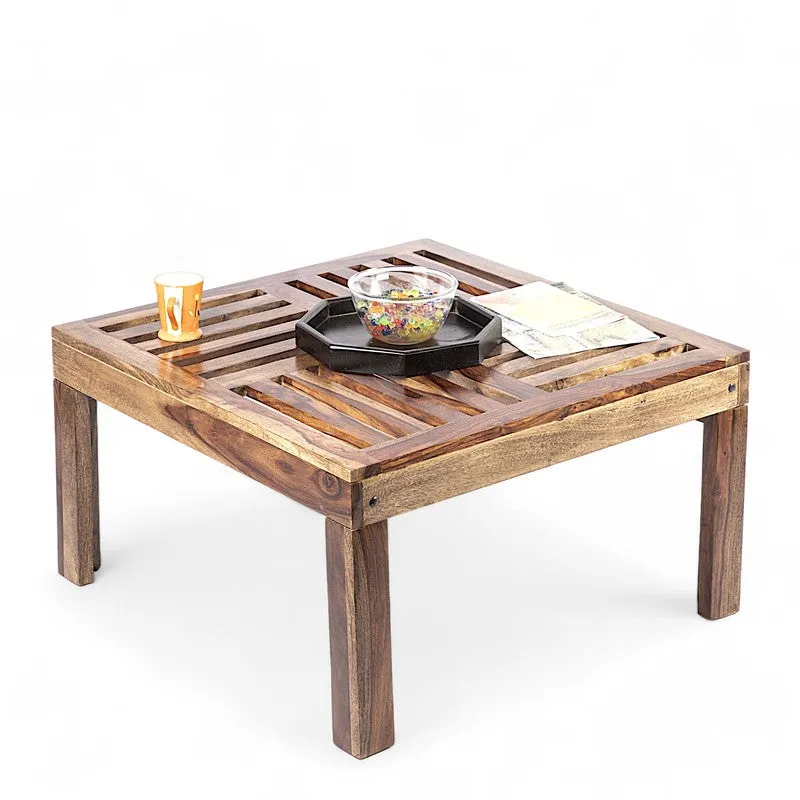 Nervon Sheesham Wooden Center Table - Light Brown media 4