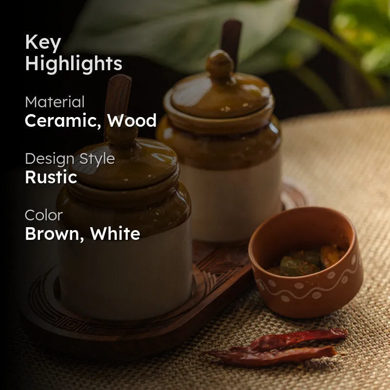 Bharani Handglazed Ceramic Jar Set (230 mL Each) - Five Piece Set media 2