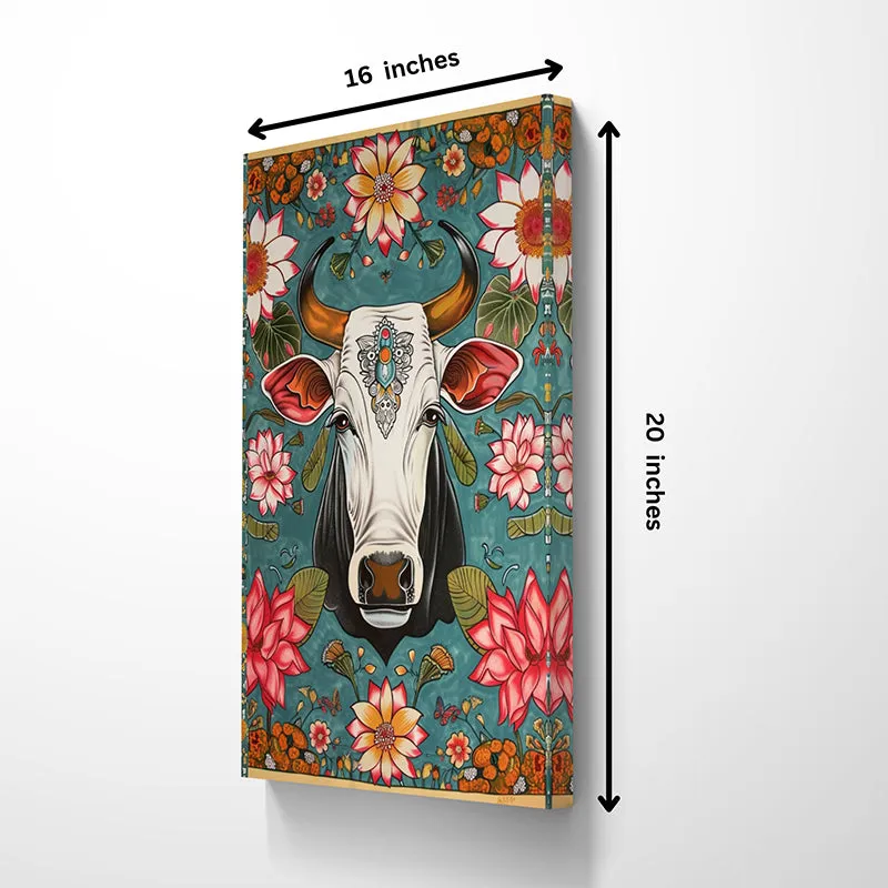 Floral Cow Canvas Wall Painting media 6