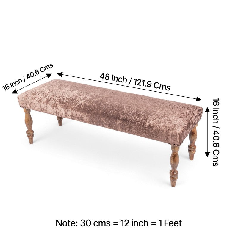 Arvex Sheesham Wooden Bench with Stools (Brown) - Three Piece Set media 10