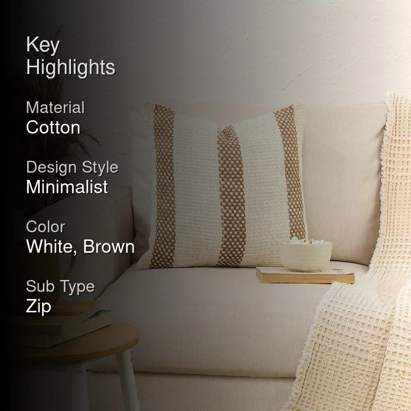 Shivalik Striped Cushion Cover (Brown) - Set Of Two media 2