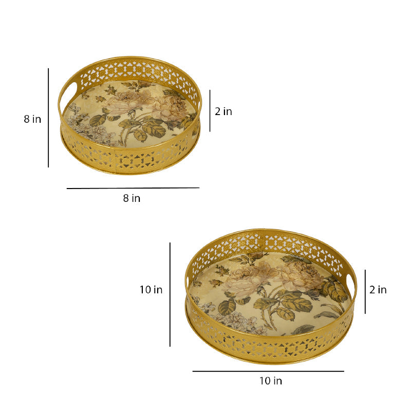 Bubbly Flora Metal Serving Tray - Set Of Two media 6