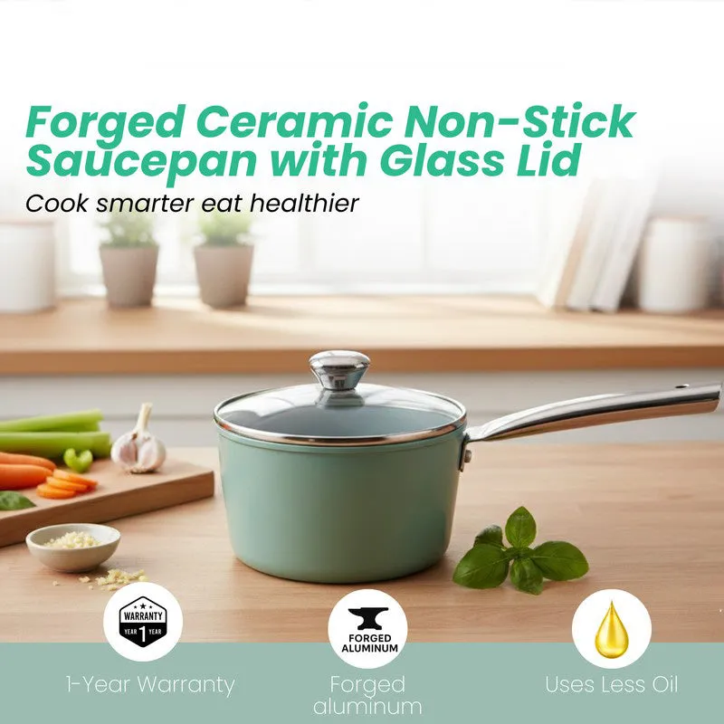 Salford Prepza Forged Ceramic Saucepan with Glass Lid - 1700 mL media 4