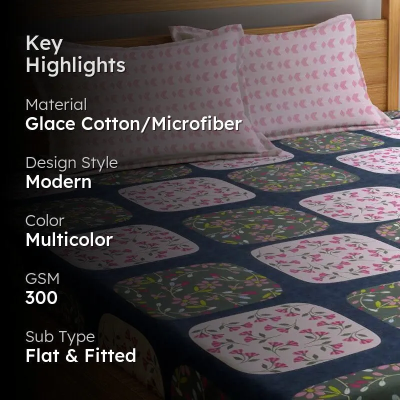 Dreamy Nightshade Microfiber Bedsheet - 300 GSM media 2