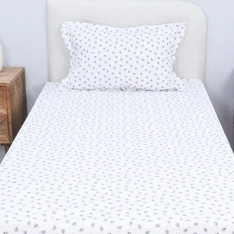 Marisol Printed Cotton Bedsheet (Grey) - 180 TC media 4