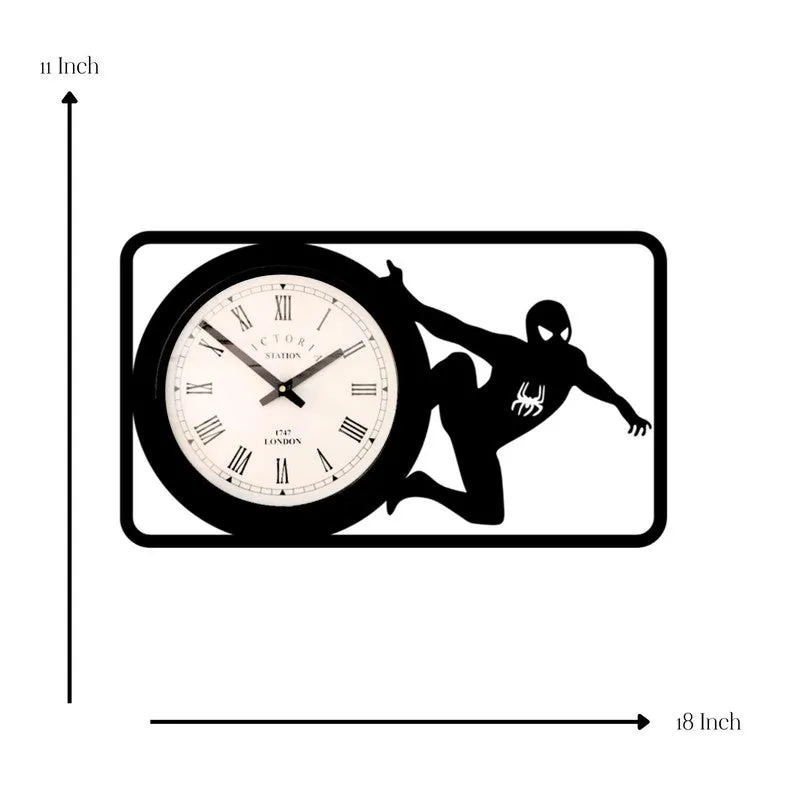 Spiderman2 Steel Analog Wall Clock - Black media 7