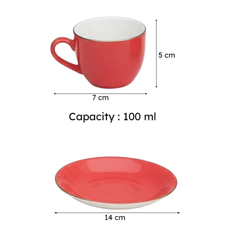 Eros Chroma Bone China Multicolor Cup (100 ML) - Twelve Piece Set media 5