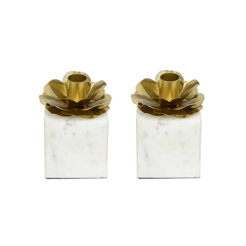 Quola Floral Candle Holder - Set Of Two media 4