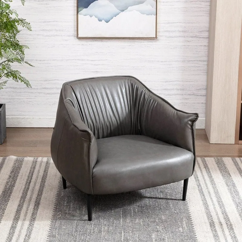 Elvora Neem Wood Accent Chair - Grey media 4