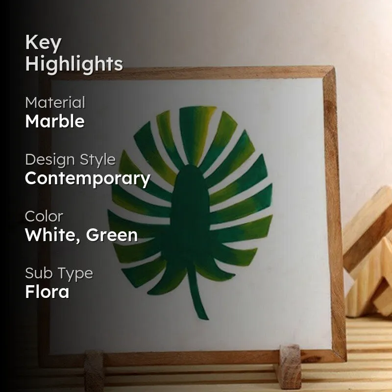 Leafy Life Hand Painted Marble Showpiece media 2