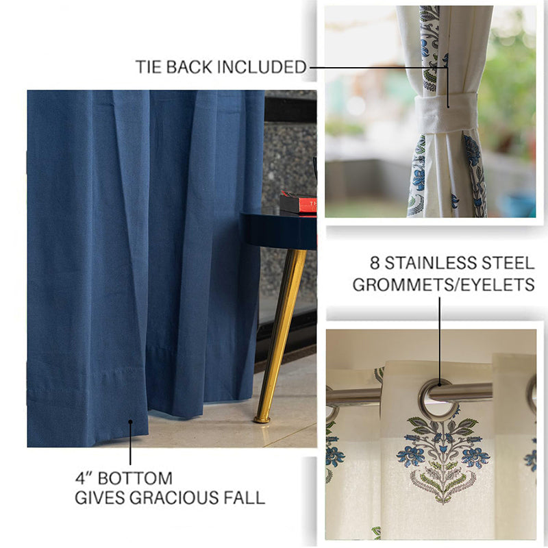 Urban Space Liberty & Aura Curtain (Blue, Indigo) - Set Of Three media 4
