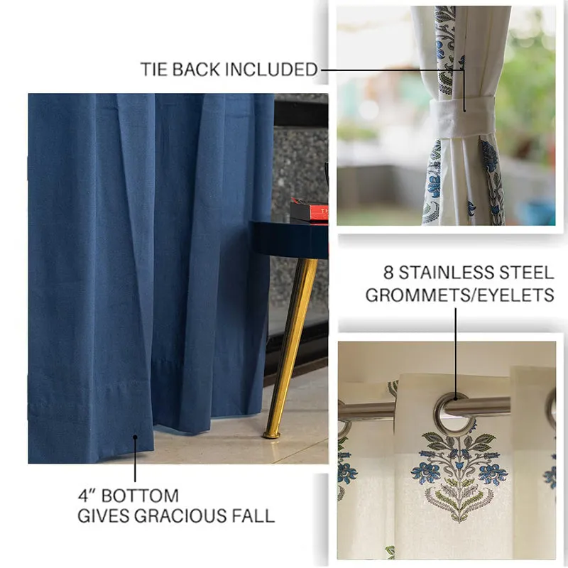 Urban Space Liberty & Aura Curtain (Blue, Indigo) - Set Of Three media 4