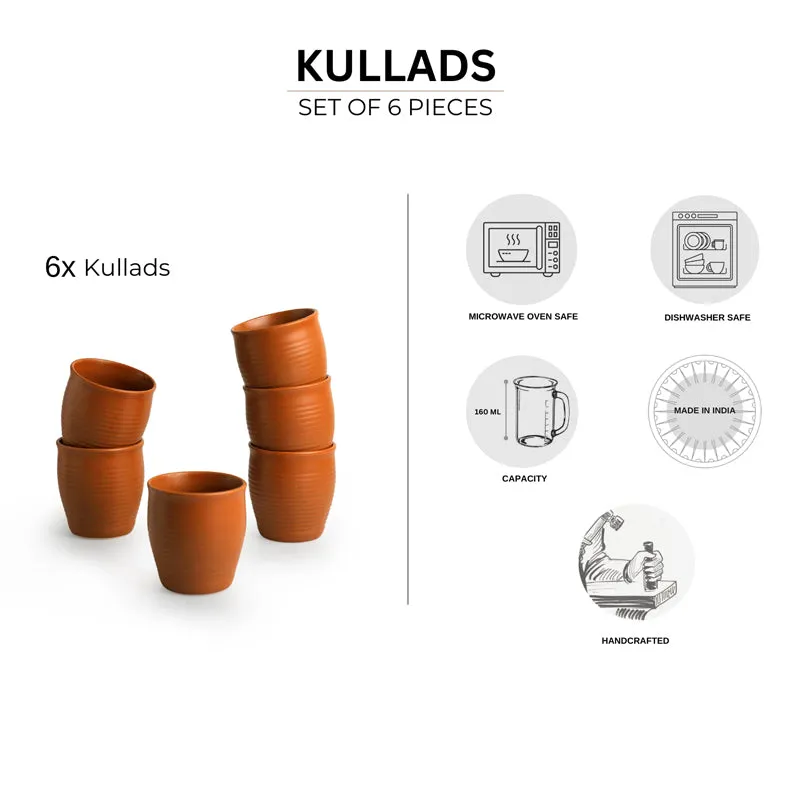 Mitti Microwave Safe Ceramic Kulhad (160 ML) - Set Of Six media 6