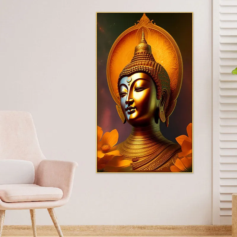 Buddha Golden Aura Canvas Wall Painting media 1