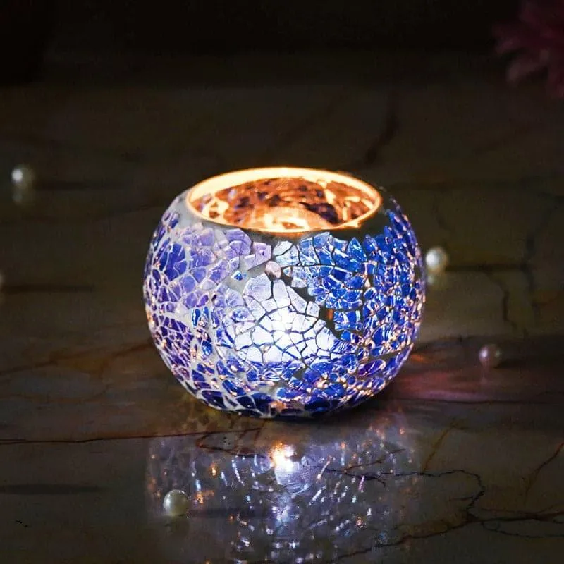 Sabaa Mosaic Tealight Candle Holder - Blue media 3
