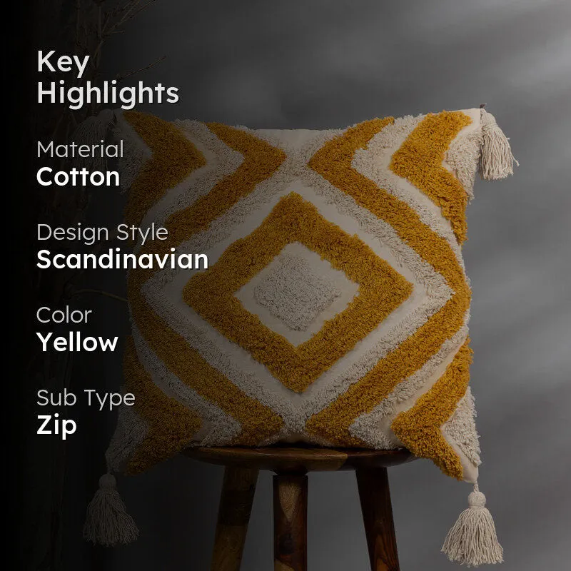 Tess Line Tufted Cushion Cover - Yellow media 2
