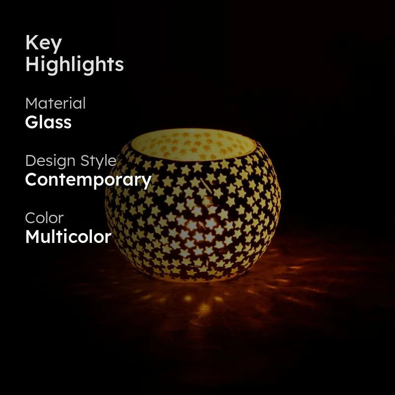 Tvisa Mosaic Glass Tealight Candle Holder media 2