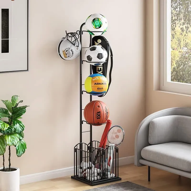 All-in-One Sports Ball and Equipment Storage Rack media 1