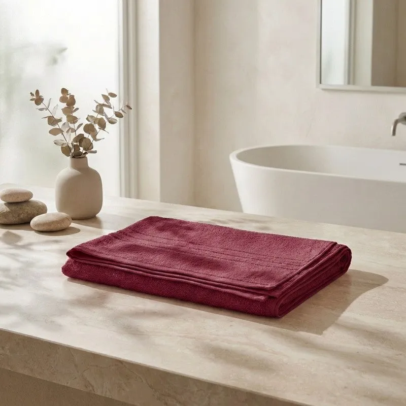 Monte Carlo Clean Wrap Pure Cotton Bath Towel - Maroon media 1