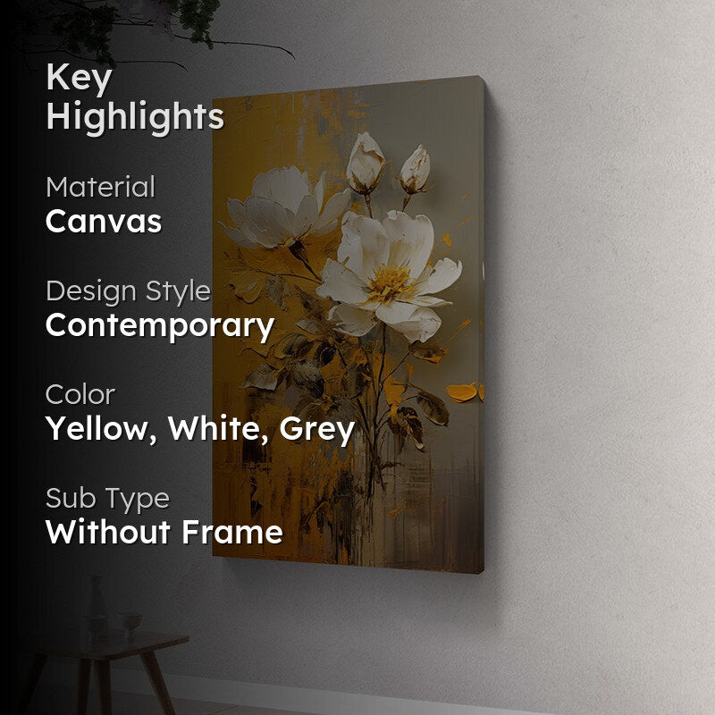 Flora Ochre Canvas Wall Painting media 2