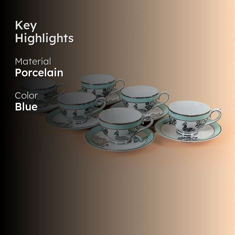 Plume Tea Cup & Saucer - Set of Six media 2