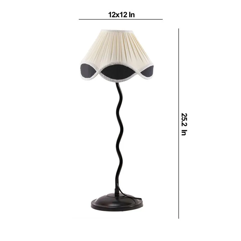 Astrielle Cotton Table Lamp With Iron Base - White media 7