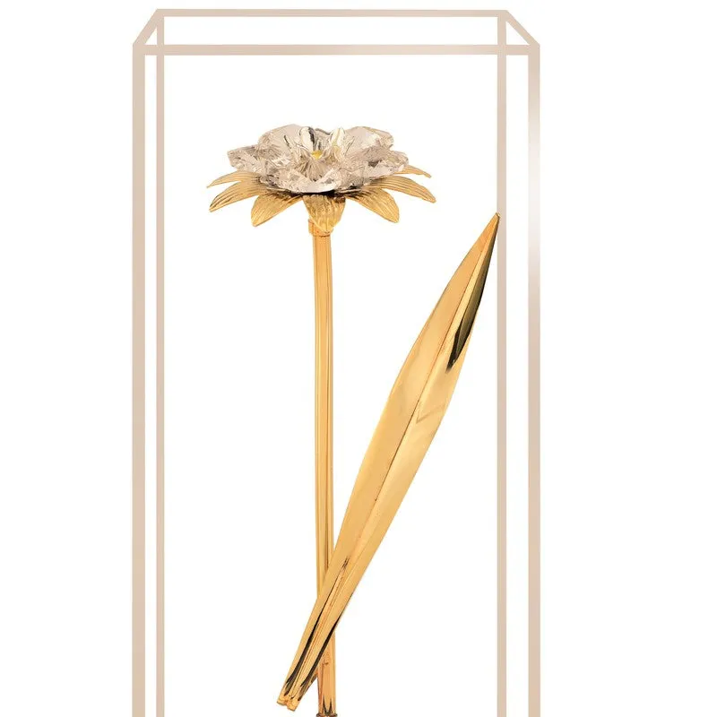 Golden Petal Elegance 24K Gold Plated Mild Steel Showpiece media 5
