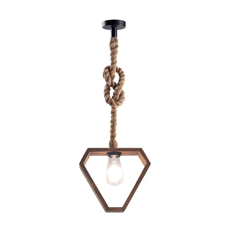HeartAura Wooden Ceiling Lamp - Brown media 7