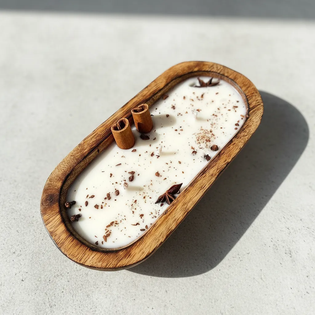 Wirta Cinnamon Scented Candle In Wooden Box media 1