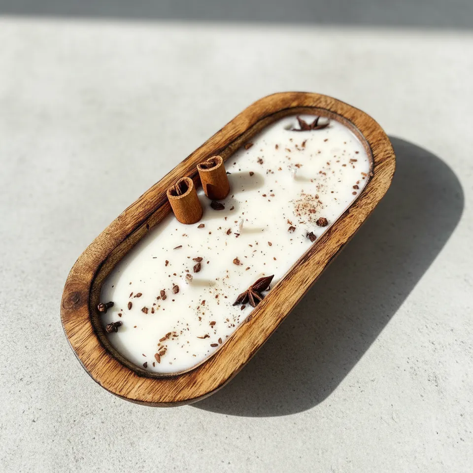 Wirta Cinnamon Scented Candle In Wooden Box media 1