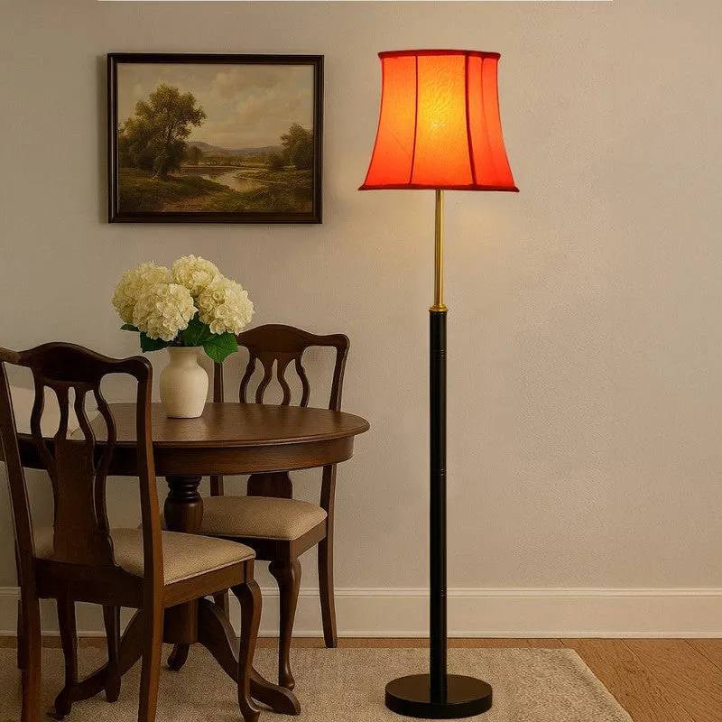 Modern Arc Wooden Floor Lamp - Orange media 3