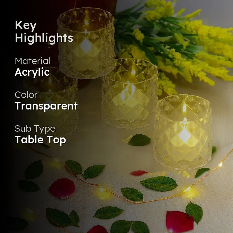 AuraLume Multi Choice Candle Holders (Transparent) - Set Of Four media 2