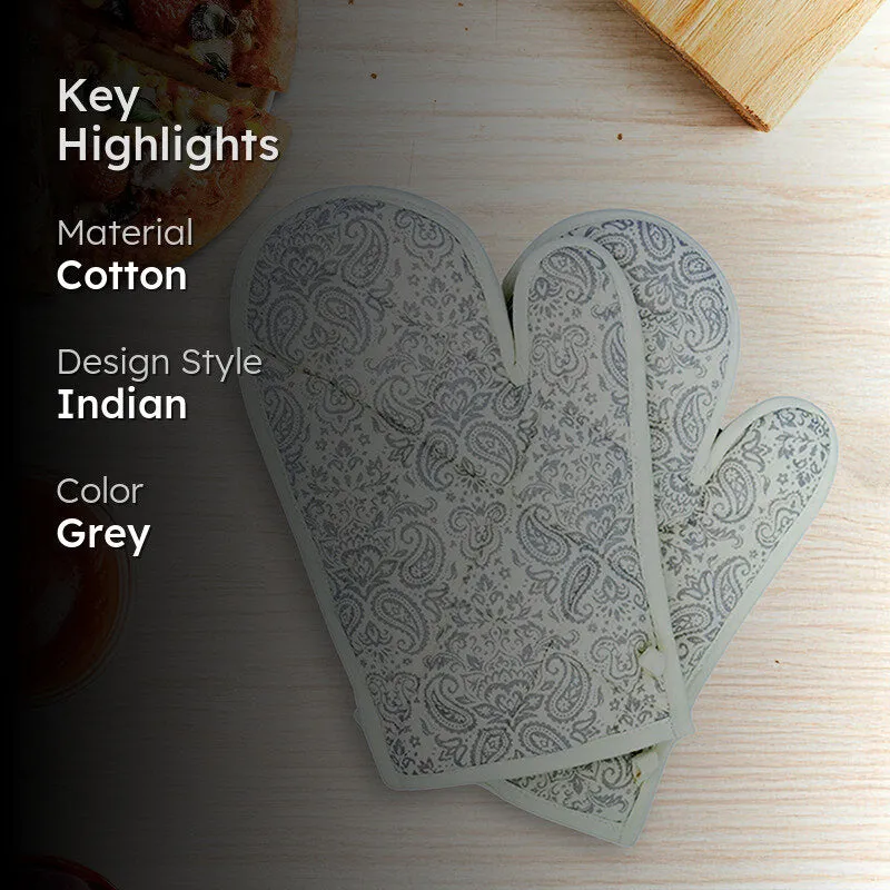 Swayam Tapsi Kitchen Gloves (Grey) - Set Of Two media 2