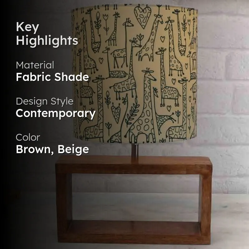 Tall Tales Rectangle Fabric Table Lamp - Brown,Beige media 2