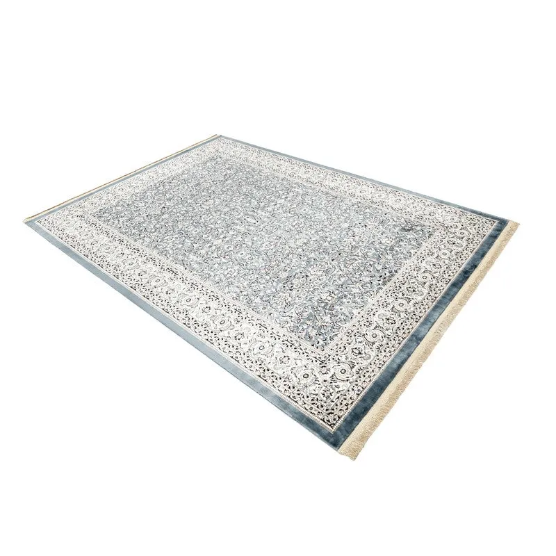 Kashira Art Silk Carpet - Light Blue media 4