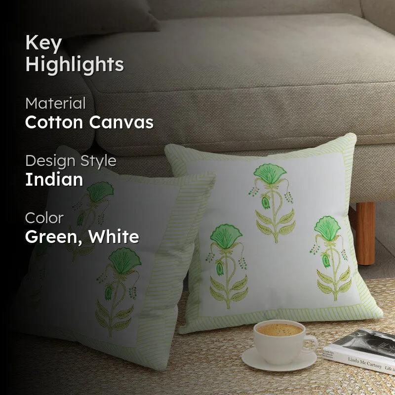 Champa Chandhan Jaipuri Block Print Cushion Cover - Set Of Two media 2