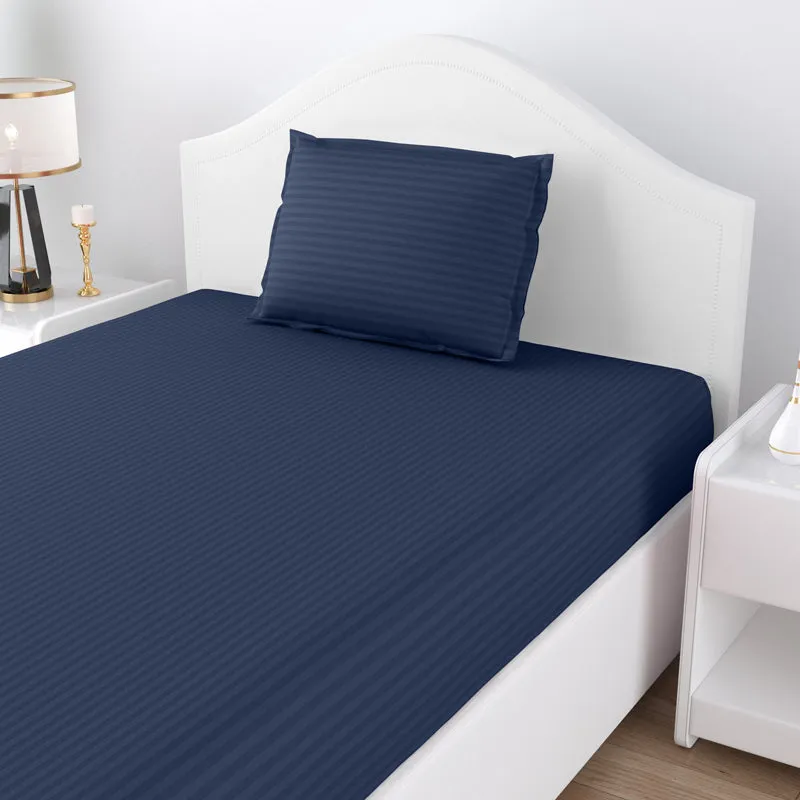 Sofia Solid Microfiber Bedsheet (Blue) - 150 GSM media 5