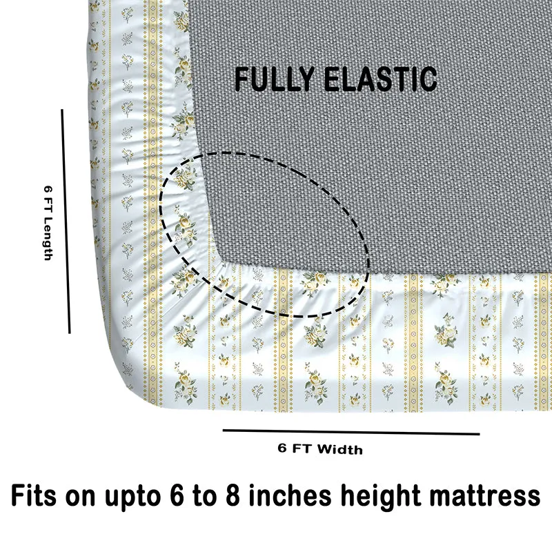 Holly Fitted Microfiber Microfiber Bedsheet (Yellow) - 150 GSM media 7